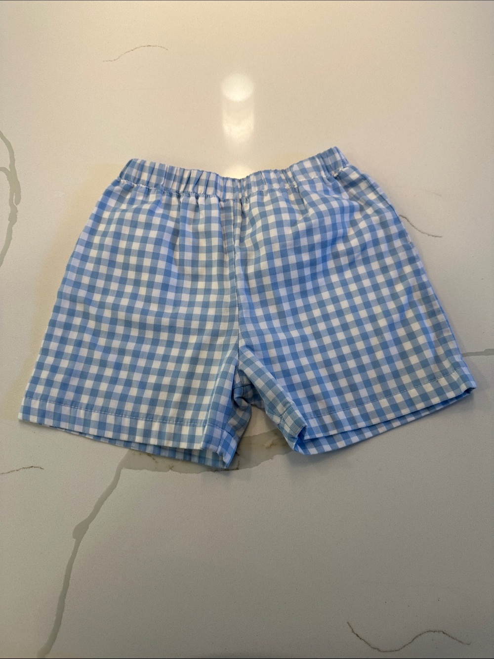 The Beaufort Bonnet Company boys light blue white gingham Sheffield shorts 5